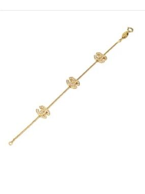 Chanel logo cc crystal gold vintage bracelet